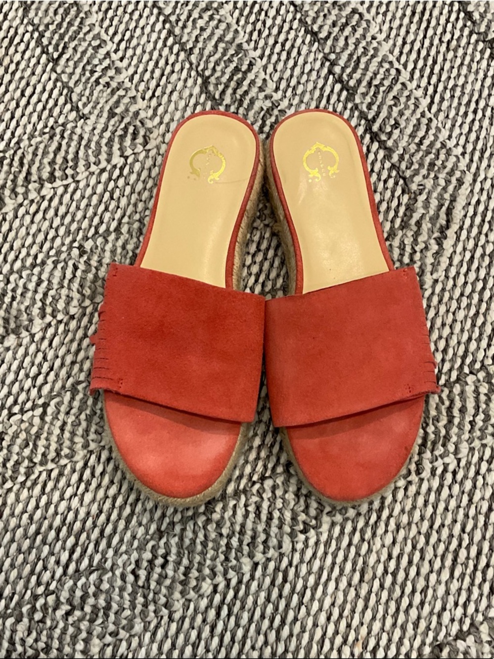 Women's Red Suede Slide Mules